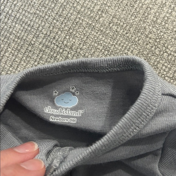 Cloud Island Kids One Piece Footies - Gray and Green - Picture 3 of 4